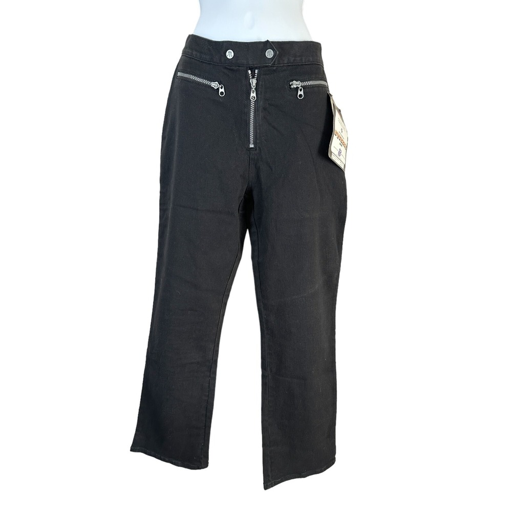 Vintage NOS 13/14 Squeeze Womens Pants Black Zip Skater Grunge Jeans Flared Boot